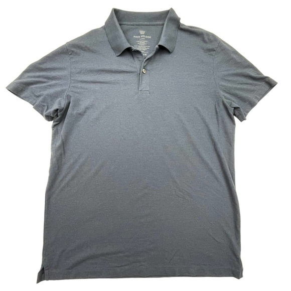 Mack Weldon Other - MACK WELDON Mens Blue Short Sleeve Cotton Blend Polo Shirt Large